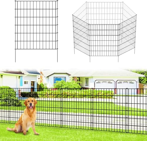 Thealyn Gartenzaun, 81 H *71cm B | 10 Paneele, rostfreies Metall, für Hunde, Haustiere, Tierbarriere, Gartenzaun, Bordüre für Hof, Terrasse, Blumenbeet