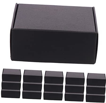Veemoon 20stücke Schwarze Papier Versandkartons Stabile Faltboxen Für Schmuck Spielzeug Kleine Waren Sicher Verpacken Platzsparend Stapelbar Versandzubehör Für Unternehmen Und Einzelhandel