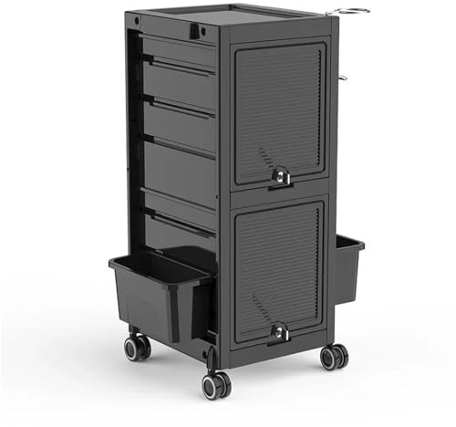 SynapSYA Beauty Salon Trolley Cart Lockable Salon Trolley Cart Tool Organizer With Locks For Hair Stylist Stations(T-168c)