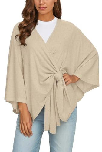 POIUIYQA Poncho Mujer, Capa Mujer Invierno Elegante, Bufanda de Cardigan Talla Única, Poncho Estola, Dama de Capa Reversible