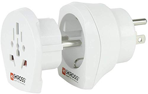 SKROSS Combo World to USA Travel Adapter for Travel from Around the World to Countries that use the American or Schuko Standard