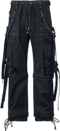 Gothicana by EMP Herren Schwarze Cargohose mit Nieten und Ketten W32L34