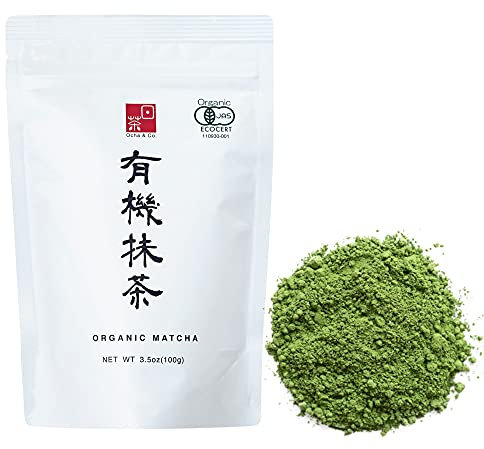 Ocha & Co. Shizuoka Organic Matcha - Ceremonial Grade - ECO JAS Organic Certified - Japanese First-Harvest Matcha Green Tea Powder, Traditionally Stone-Milled, 100g.