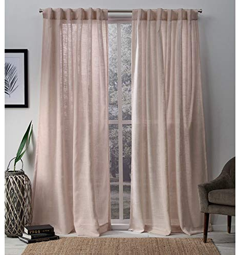 Exclusive Home Curtains Bella Window Curtain Panel Pair with Hidden Tab Top, 54x96, Rose, 2 Count