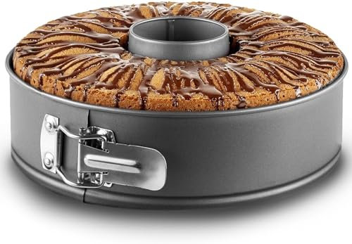 Happy Friends - Tortiera 26 cm Apribile con Cerniera - Stampo Tortiera Apribile 2 Fondi - Teglia per Dolci Rotonda da Forno con Rivestimento Antiaderente - Stampo per Ciambella - 26 cm