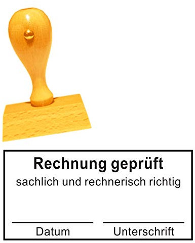 Dekolando Stempel Bürostempel RECHNUNG GEPRÜFT - Buchungsstempel Kontierungsstempel 60 x 30 mm