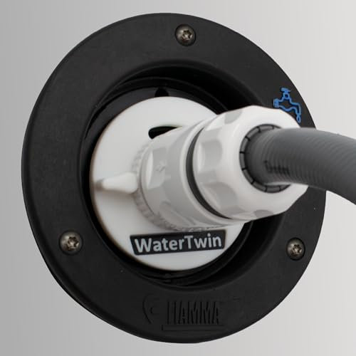 WATERTWIN Wasser Befüll Adapter | Tankadapter kompatibel mit Gardena Anschluss | Zubehör für Wohnmobil Wohnwagen Einfüllstutzen | ACHTUNG: nur für FIAMMA Tankdeckel Typ 2-Pin D:65/70