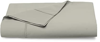 Pizuna 400 Fadenzahl Baumwolle bettlaken 180x280cm Silber,100% Langstapelige Baumwolle betttuch Weiche mako Satin, bettlaken ohne Gummizug (100% Silber betttuch 180 x 280 cm)