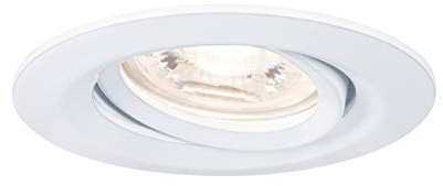 Paulmann 92970 Luminaria empotrable LED Nova Mini Plus Coin red., orientable 1x4,2 W EasyDim, blanco mate, lámpara aluminio, blanco cálido 2700 K 42 W