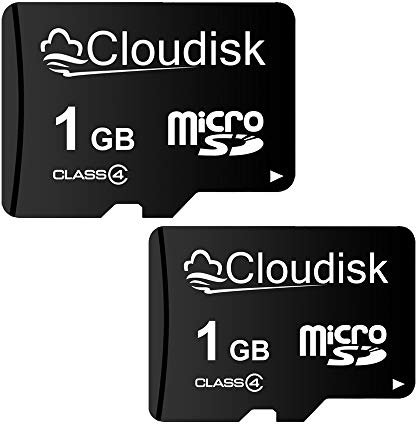 Cloudisk - Tarjeta de memoria microSD de 1 GB clase 4 (2 unidades, 1 GB)
