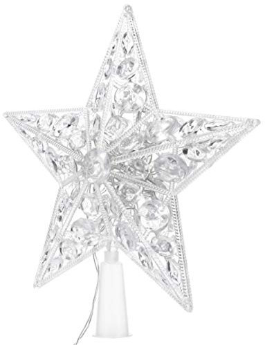 FRCOLOR Light up Christmas Tree Toppers LED Tree Top Star Lighted Christmas Star Glowing Topper Xmas Ornament Party Supplies without Battery