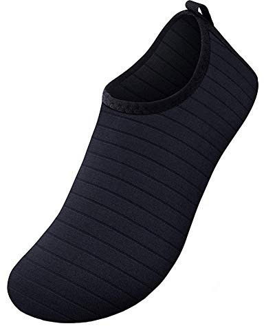 Nicejoy Chaussures Aquatiques Chaussures d'eau des Femmes des Hommes Plage Vibram Quick Dry pour La Plongée Surf Piscine Nautique Noir 48-49