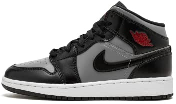 Nike Air Jordan 1 Mid Se Scarpe da Basket da Uomo, 22 EU, Black Gym Red Particle Grey, 37 EU