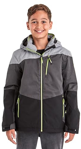 Killtec Jungen Ksw 161 Bys Jckt Skijacke Funktionsjacke mit Kapuze und Schneefang, graumelange, 128 EU