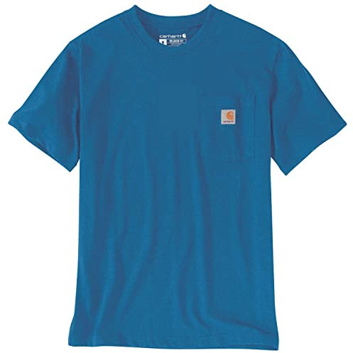 Carhartt Herren K87 Pocket S/S T-Shirt T-Shirt, Marine Blue Heather, S