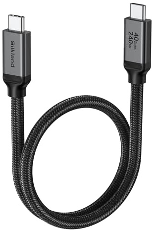 Silkland USB 4 for Thunderbolt 4 Cable, 40Gbps Data Transfer, 240W, 1.6FT