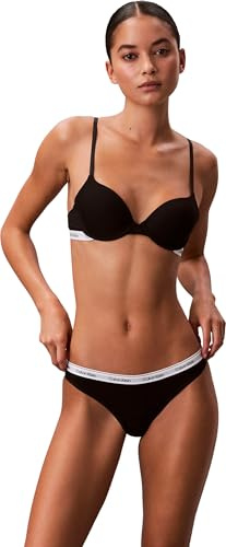 Calvin Klein Braguita Mujer con Logotipo en la Cintura, Negro (Black), M