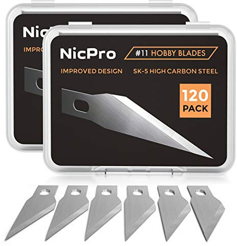 Nicpro 240 Stücke Hobby Skalpell Klingen Set, #11 Ultrascharfe Klingen nach Füllset für Kunst-Schneidwerkzeug mit Aufbewahrungsbox für Bastelarbeiten, Hobby, Scrapbooking, Schablonen
