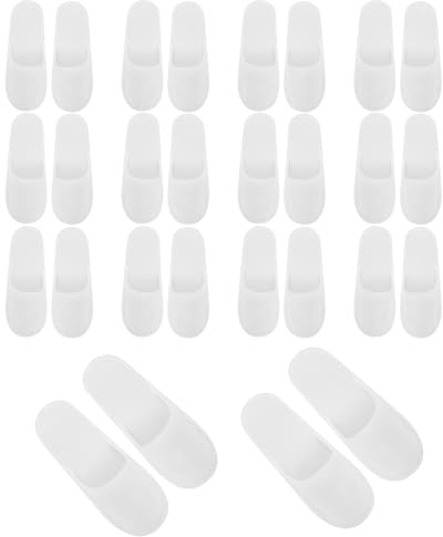 RESTALLADNWEST 14 Pairs Disposable Spa Slippers - White Closed Toe Hotel/Guest Slippers for Women & Girls - Perfect for Parties, Travel, Home & Hotel Use
