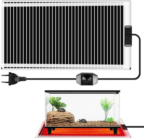 BORDEAG Reptil värmematta, 80 cm x 28 cm 45 W Terrarium värmematta, justerbar terrarium värmekudde med temperaturkontroll, terrarium värmematta för reptiler