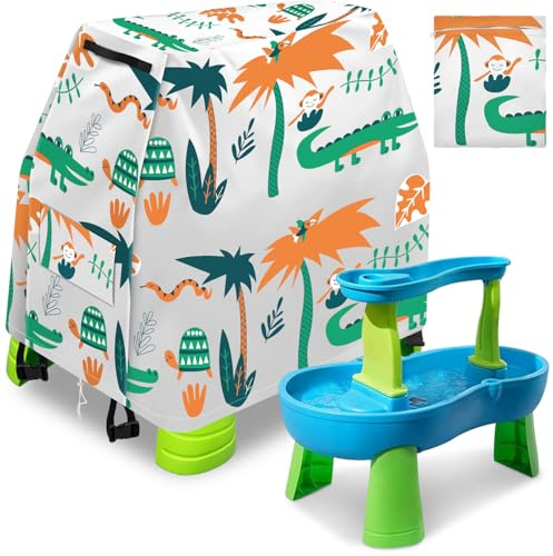 Intoypad Kids Water Table Cover for Step2 Rain Showers Water Table Accessories, Outdoor Toys Waterproof Sunshade Dust Cover for Toddlers 1-3 Outdside Step 2 Watertable Toys for Kids Ages 3-5