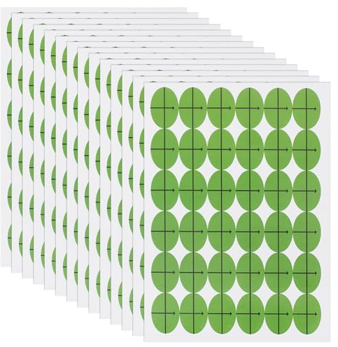 MAYJOYDIY 1296 autocollant de Cible de Broderie Vert Ovale de 18.5x12.5mm pour Machine à Broder des Tissus de Couture et de Scrapbooking (36 feuilles) 36 pièces/Feuille)