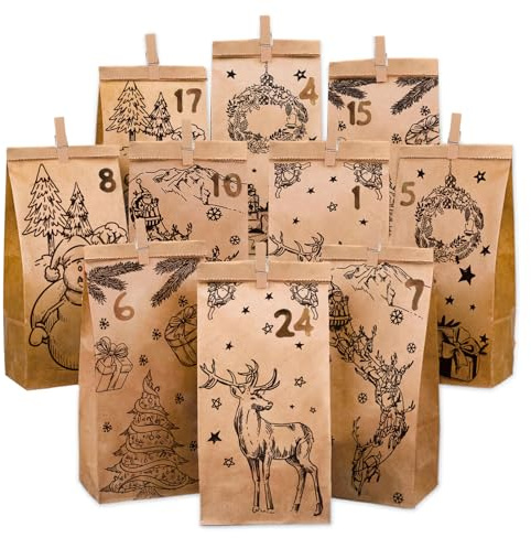 Calendario de Adviento para Rellenar, 2025 Calendario Adviento Personalizado, 24 Calendarios Adviento Diy para Niños y Adultos