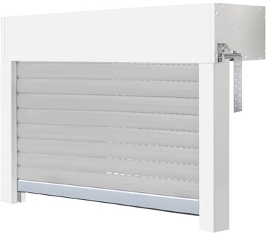 Schellenberg 39051 - Juego de persianas enrollables para ventana, sistema de persiana enrollable mini, PVC, 100 x 60 cm, color blanco/gris, se puede acortar en altura, ancho, incluye aislamiento EPS y