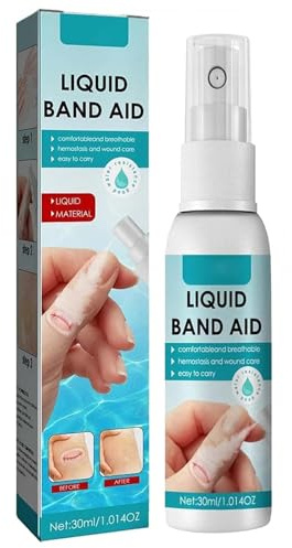 Liquid Bandage Spray,Wounds Care Gel Liquid,Waterproof and Breathable Gel Bandages,Quick Dry,30 ml