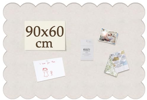 Acidea Tablón de anuncios de fieltro festoneado, 90 x 60 x 0,9 cm, autoadhesivo, decorativo, bonito, tablero de fieltro grande plegable para pared, tablero de visión fotográfica para paredes, oficina