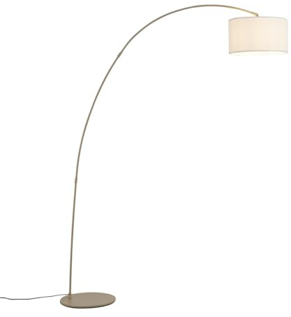 Qazqa Vinossa Stehlampe, ohne Leuchtmittel, E27, Modern, Stahl, 1-flammig, Beige