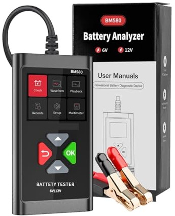 BM580 Batteritestare 12V 6V Bilbatteriladdare Verktyg Startkretsladdning Fordonsanalysator PK KW650 KW208 Batteriets hälsokontroll