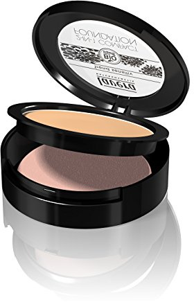 lavera 2in1 Compact Foundation Makeup ∙ Farbe Honey Hautfarbe ∙ ideale Deckkraft ∙ Natural & innovative Make up ✔ vegan ✔ Bio Pflanzenwirkstoffe ✔ Naturkosmetik ✔ Teint Kosmetik 1er Pack (1 x 10 g)
