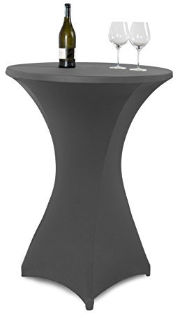 Vanage Stretch-Husse für Stehtische, Bistrotische, Stehtischhusse für einen Tischdurchmesser von 70 - 80 cm, grau/anthrazit
