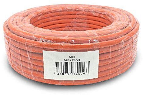 ARLI CAT 7 Verlegekabel 25m Netzwerkkabel CAT.7 LAN Halogenfrei Installationskabel SFTP S/FTP CAT7 PIMF Kabel Netzwerk Verkabelung Datenkabel AWG23/1 geschirmt Gigabit Kupfer Ethernet Klasse F 25 m