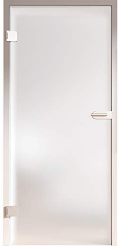 HORI® Zimmertür Komplettset mit Zarge und Türdrücker I Milchglas Dreh-Tür aus 8 mm ESG Glas I Höhe 198,5 cm I 860 mm I DIN Links I Wandstärke: 100 mm (98-117 mm) mm