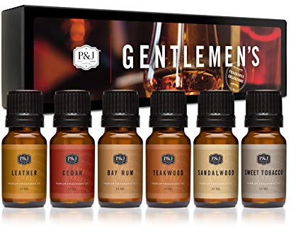 P&J Trading Fragrance Oils for Diffusers for Home Gentlemen's Set Fragrance Scents for Candle Making - Soap Making Supplies - Car Diffuser Scents - Essential Home Gift Set - Cedar, Sandalwood & More