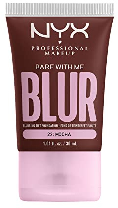 NYX Professional Makeup Blurring Tint Foundation, Medium Coverage, Matte Finish, With Niacinamide, Matcha and Glycerin, 12 Hours Hydrating, Bare With Me Blur, 30 ml, Shade: Mocha