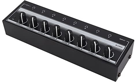Focket 8 Kanal Stereo Kopfhörer Verstärker, tragbarer Mini Kopfhörer Splitter, 3,5 mm TRS 12V Stereo Verstärker für Sound Mixer, Referenz Monitoring, persönliches Abhören