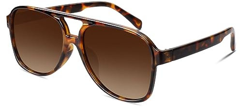GQUEEN Retro Pilotenbrille Damen Herren 70s Polarisiert Sonnenbrille UV400