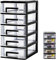 Schubladenschrank Kunststoff Büro, Datei Schrank Schublade, 5 Tier Aufbewahrungsbox mit Schubladenbox, Kosmetische Organizer, Stapelbar Kunststoff Schublade für Büro Schlafzimmer (1)