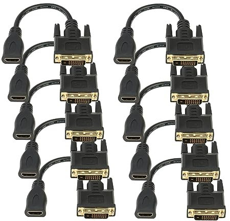 Anbear Bi-Directional HDMI Female to DVI-D(24+1) Male Adapter, 1080P DVI to HDMI Conveter (10, Black)