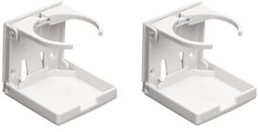 Lot de 2 porte-gobelets pliables universels en plastique pour voiture Blanc