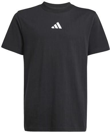 adidas Unisex Kinder Essentials T-Shirt, Black/White, 13-14 Years