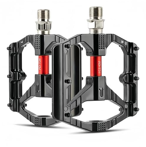 NANSIKE Fahrradpedale, rutschfeste Leicht MTB Pedale aus Aluminium, Anti-rutsch-nägeln Pedale Fahrrad 9/16 Zoll DU Lager Fahrradplattformpedale für BMX,MTB,Rennräder Komfortables Fahren