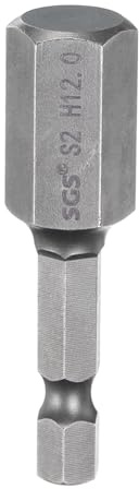 QUARKZMAN H12,0 Chiavi a Brugola per Punte da Trapano 12mm Punte Metriche Piane 1/4 Attacco Esagonale 50mm (2) Punta Cacciavite Esagonali Magnetico Lungo Industriale per Viti