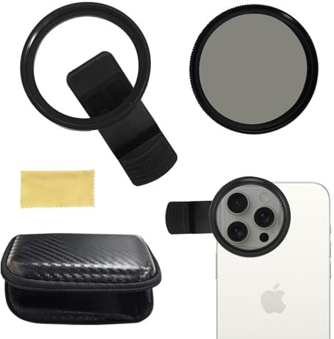 keyxer 52mm Filtre Polarisant,Clip Cpl Téléphone Caméra Filtre D'objectif,Macro Iphone,Accessoire Photographique Professionnel pour Smartphone,Réduit Les Reflets,Intensifie Les Couleurs