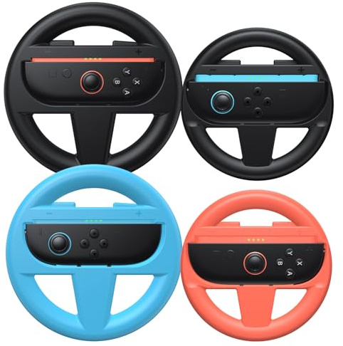 Kinwin 4 Pack Lenkräder für Nintendo Switch 2 (2025) Joypad, Racing Wheel Controller für Mario Kart World & 8 Deluxe, Ergonomisches Design für Joycon 2 Zubehör
