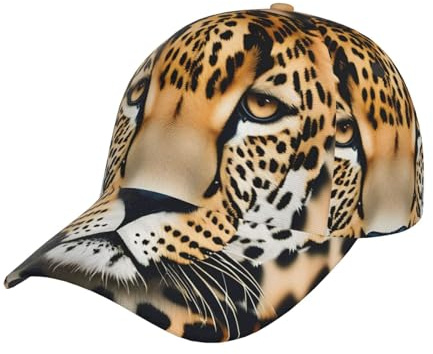 Djurleopardtryck baseballkeps för män sol topphatt andas personlig justerbar lastbilskepsar ledig svart, Svart, one size
