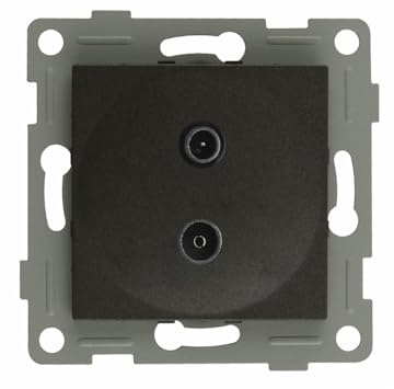 Ricevitore da incasso TV/FM/SAT con uscita finale per impianti elettrici, ideale per ricevere segnali televisivi e radio.